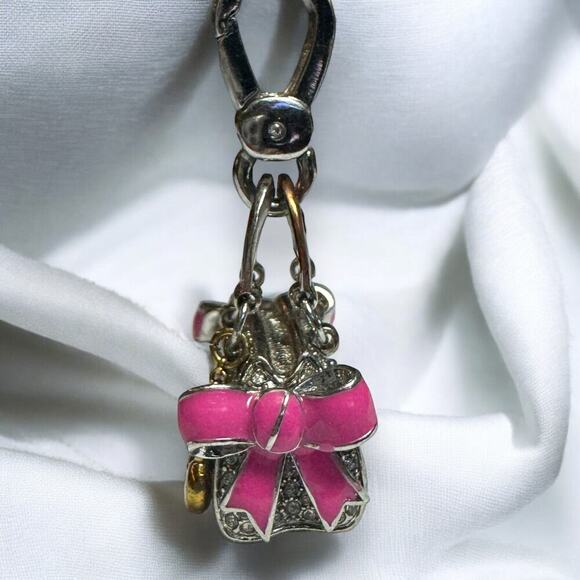 Juicy Couture Y2K Daydreamer Pave Rhinestone Purse Charm with Pink Bows - FAB - Picture 4 of 11